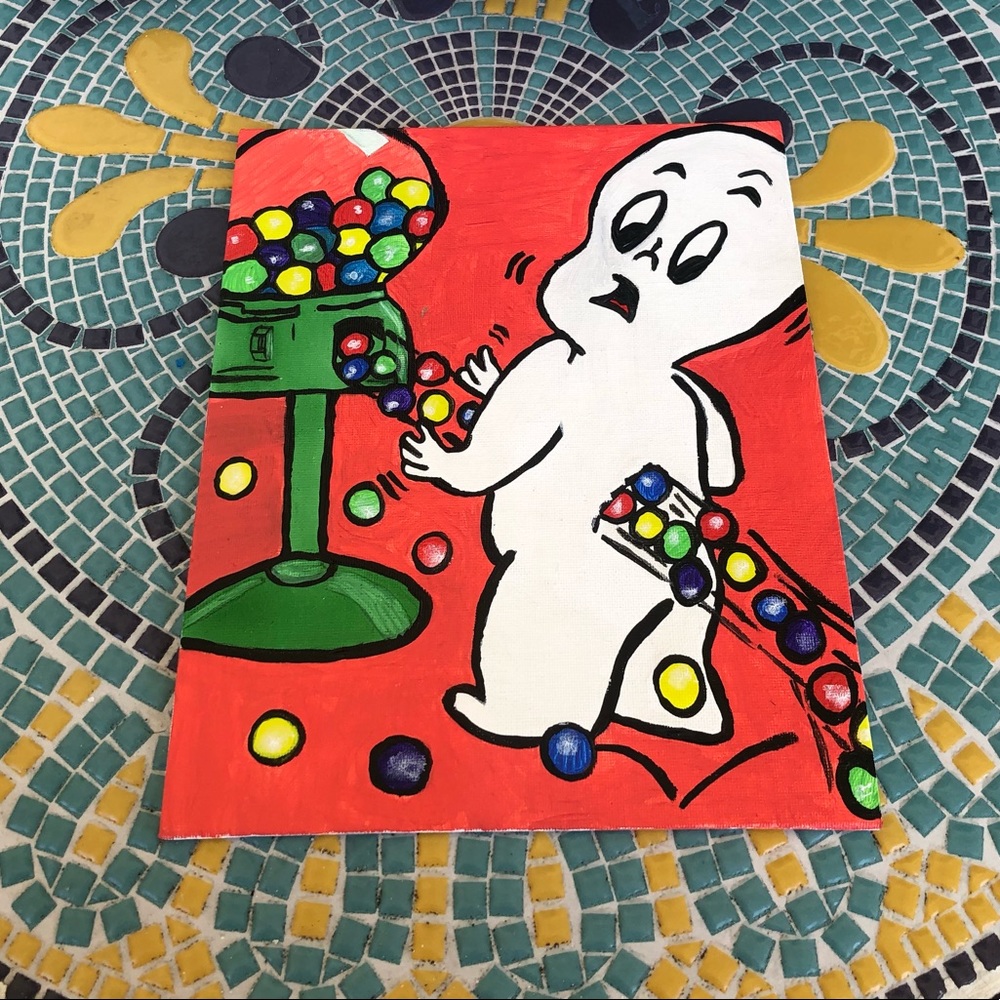 Handmade Art Gum Ball Canvas Painting